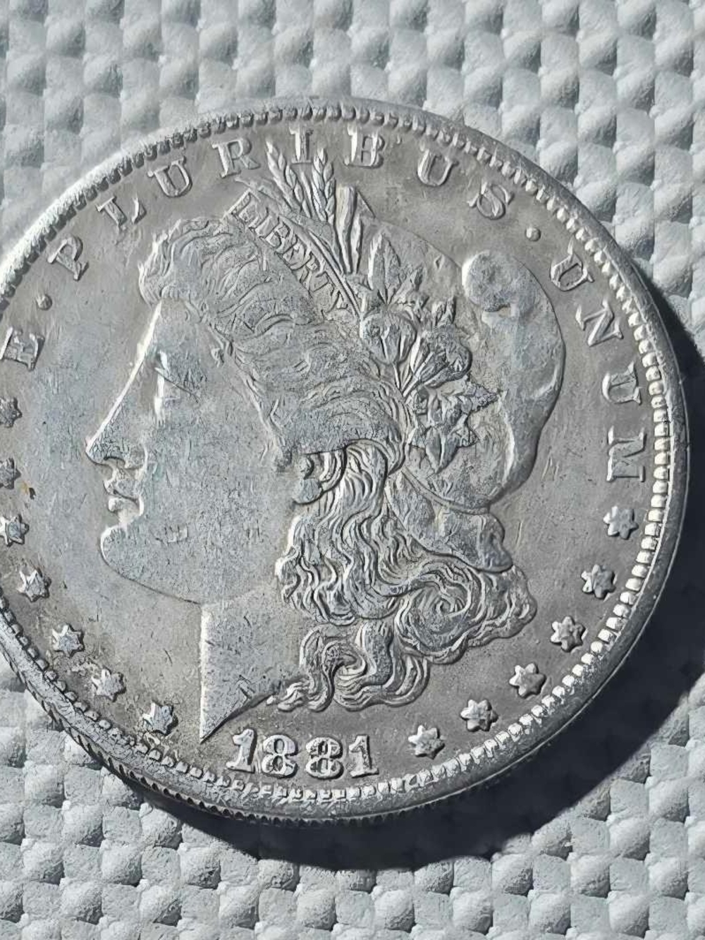 Vintage 1881-P Silver Morgan Home Art Coin Wall Accent - Restrike